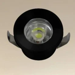 FARETTO 1W LED INCASSO A SOFFITTO IP20 NERO MINI SPOT SEGNAPASSI LUCE CALDA 00304