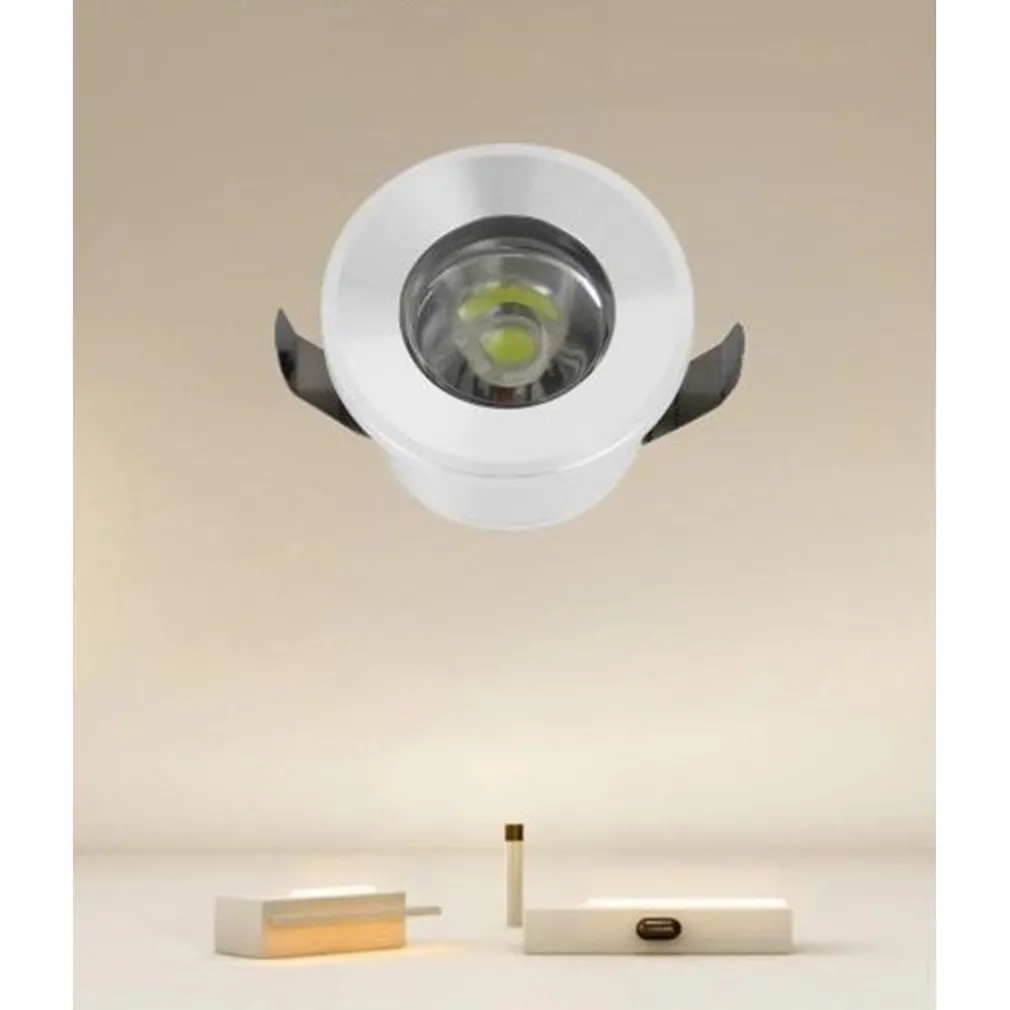 FARETTO 1W LED INCASSO A SOFFITTO IP20 BIANCO MINI SPOT SEGNAPASSI LUCE FREDDA 00205