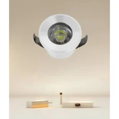 FARETTO 1W LED INCASSO A SOFFITTO IP20 BIANCO MINI SPOT SEGNAPASSI LUCE NATURALE 00212