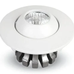 FARETTO 3W ORIENTABILE TONDO DA INCASSO BIANCO LUCIDO CON ALETTE PER CARTONGESSO