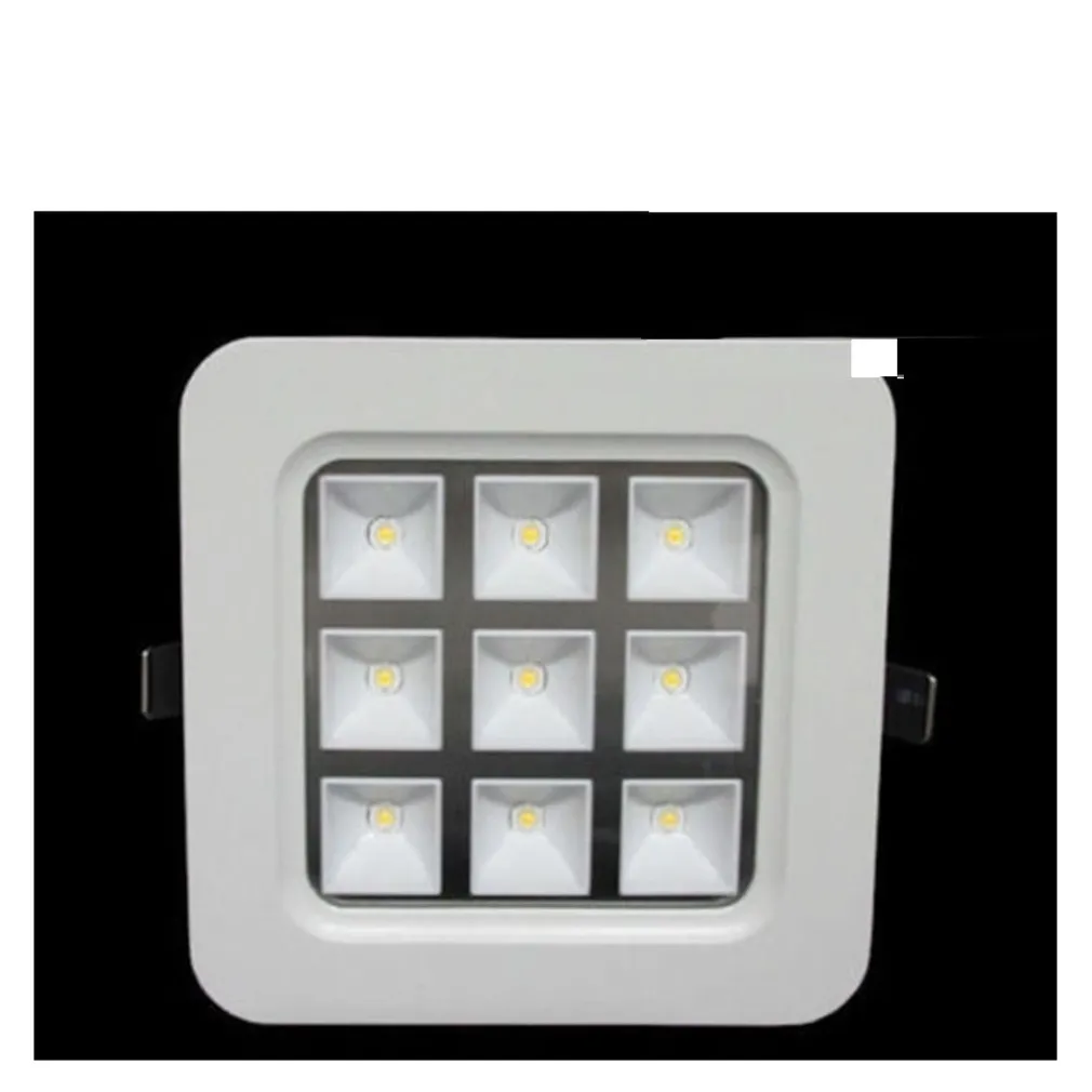 FARO FARETTO LED INCASSO A MOLLA 4W 9W 16W 25W QUADRATO CON CELLE A GRIGLIA