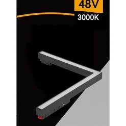 FARO LED ANGOLARE 24 W INCASSO PER BINARIO MAGNETICO 48V LUCE 3000K 4000K MG-06