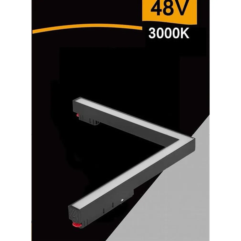 FARO LED ANGOLARE 24 W INCASSO PER BINARIO MAGNETICO 48V LUCE 3000K 4000K MG-06