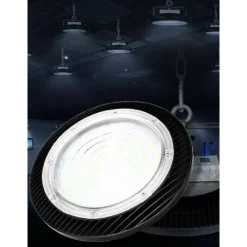 FARO LED INDUSTRIALE LAMPADA A UFO A SOSPENSIONE 200W LUCE FREDDA 6500K UFO-200W