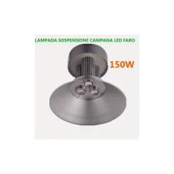 FARO PROIETTORE FARETTO CON CAMPANA INDUSTRIALE A LED 150WATT LUCE BIANCO FREDDO