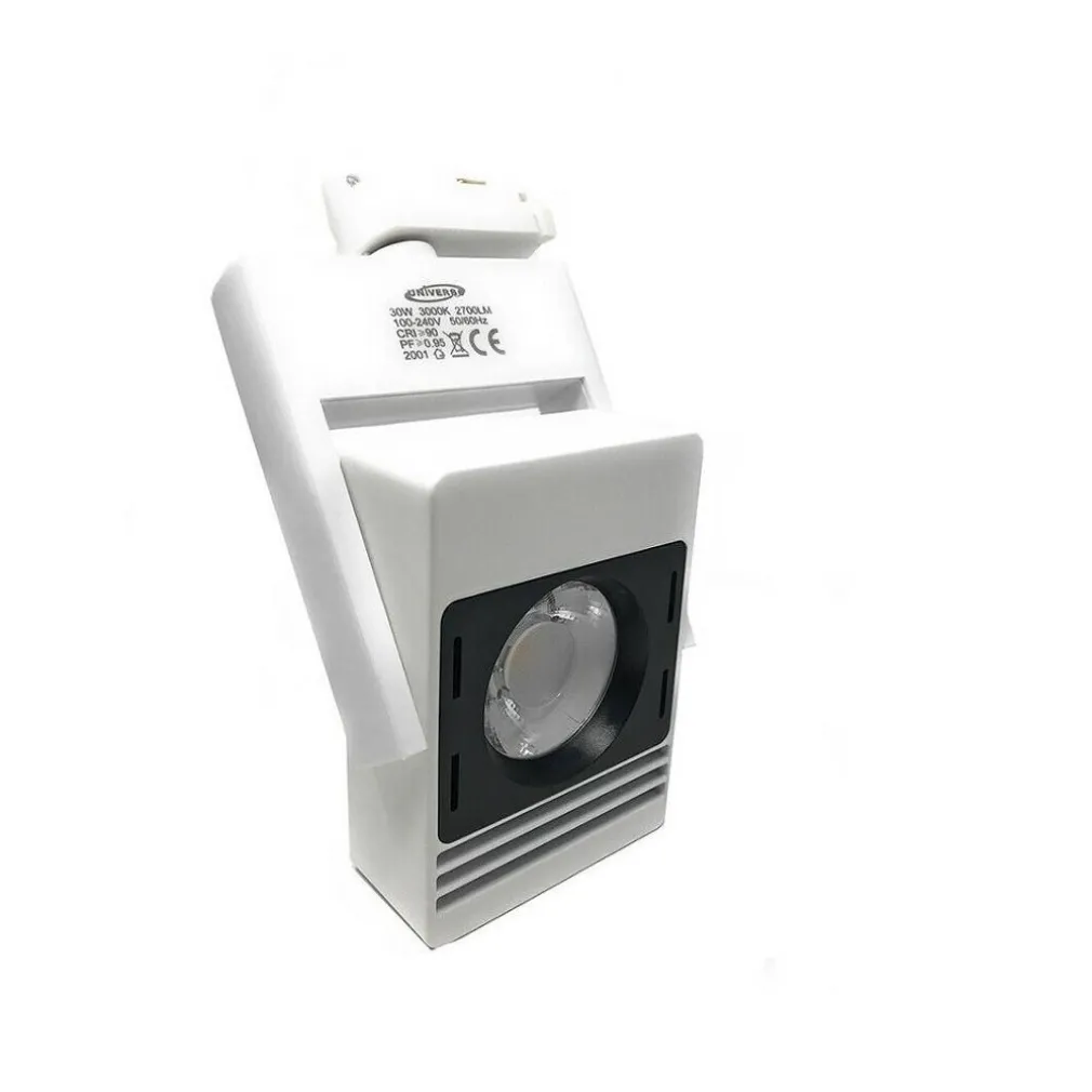 FARO PROIETTORE LED COB X BINARIO 30W LUCE 6500K 4000K 3000K ORIENTABILE F30W-5A