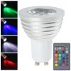 FARO RGB LAMPADA FARETTO GU10 MULTICOLORE 3W LED TELECOMANDO CROMOTERAPIA