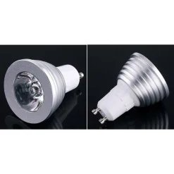 FARO RGB LAMPADA FARETTO GU10 MULTICOLORE 3W LED TELECOMANDO CROMOTERAPIA