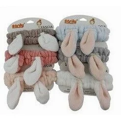 FASCIA CAPELLI DOCCIA SHAMPOO ASCIUGAMANO SPUGNA FIOCCO ORECCHIE CONIGLIO 69505