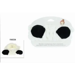 FASCIA CAPELLI DOCCIA SHAMPOO TRUCCO ASCIUGAMANO SPUGNA CON ORECCHIE PANDA 10731