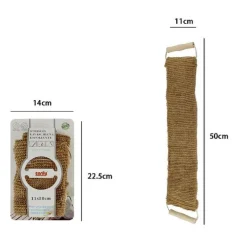 FASCIA LAVA SCHIENA ESFOLIANTE IN POLIESTERE CON MANICI IN CANAPA 11X50CM 69582