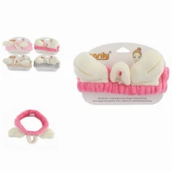 FASCIA PER CAPELLI DOCCIA SHAMPOO TRUCCO IN SPUGNA CON ALI AUREOLA ANGELO 59786