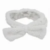 FASCIA PER CAPELLI DOCCIA SHAMPOO ASCIUGAMANO TRUCCO SPUGNA FIOCCO BIANCO 79618