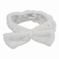 FASCIA PER CAPELLI DOCCIA SHAMPOO ASCIUGAMANO TRUCCO SPUGNA FIOCCO BIANCO 79618