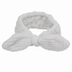 FASCIA PER CAPELLI DOCCIA SHAMPOO TRUCCO SPUGNA CON FIOCCO ANNODATO BIANCO 79612