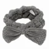 FASCIA PER CAPELLI DOCCIA SHAMPOO ASCIUGAMANO TRUCCO SPUGNA FIOCCO GRIGIO 79623