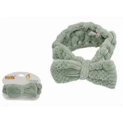 FASCIA PER CAPELLI DOCCIA SHAMPOO ASCIUGAMANO TRUCCO SPUGNA FIOCCO VERDE 79620