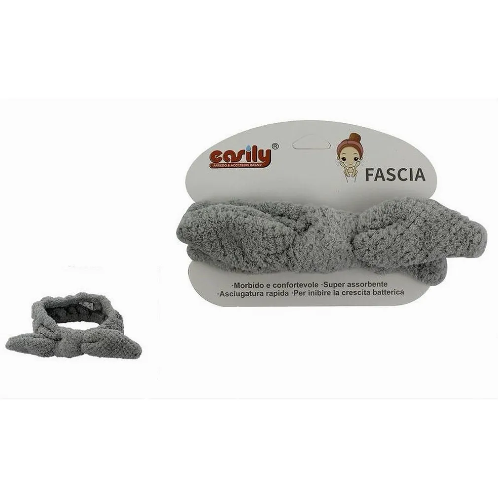 FASCIA PER CAPELLI DOCCIA SHAMPOO TRUCCO IN SPUGNA CON FIOCCO ANNODATO 69603