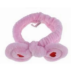 FASCIA PER CAPELLI DOCCIA SHAMPOO TRUCCO IN SPUGNA FIOCCO CUORI 3 COLORI 59785