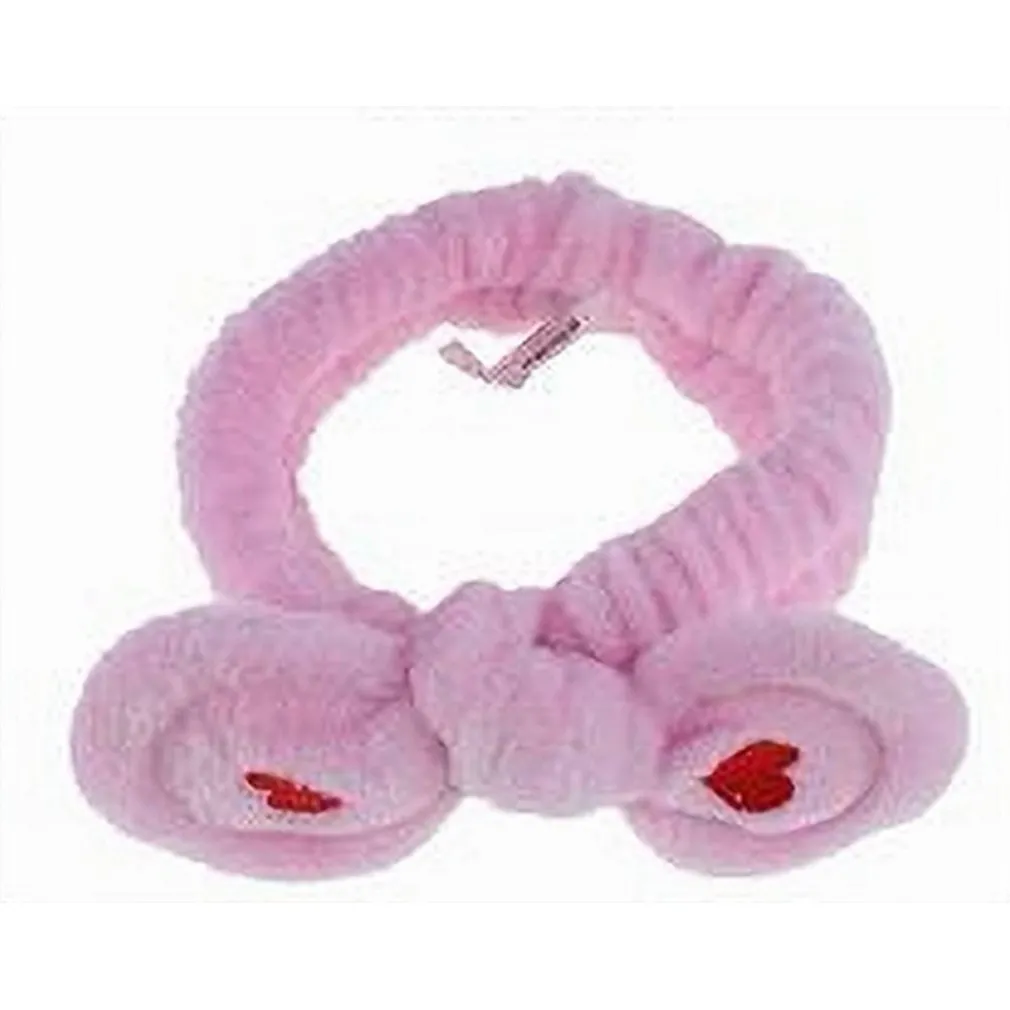 FASCIA PER CAPELLI DOCCIA SHAMPOO TRUCCO IN SPUGNA FIOCCO CUORI 3 COLORI 59785