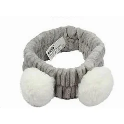 FASCIA PER CAPELLI DOCCIA SHAMPOO TRUCCO SPUGNA ORECCHIE PON PON 5 COLORI 79297