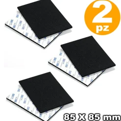 FELTRINI AUTOADESIVI QUADRATI 2 PZ 85X85MM NERO SEDIE MOBILI VETRO FORMICA DFH