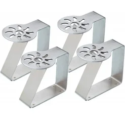 FERMA TOVAGLIA FERMATOVAGLIA TAVOLA ACCIAIO SOLE CLIP SET 4PZ MOLLA GANCIO TAVOLE
