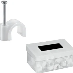 FERMACAVO FERMA CAVO GRAFFETTE GRAFFE DA 10MM CON CHIODO CAVI TONDO ELETTRICO