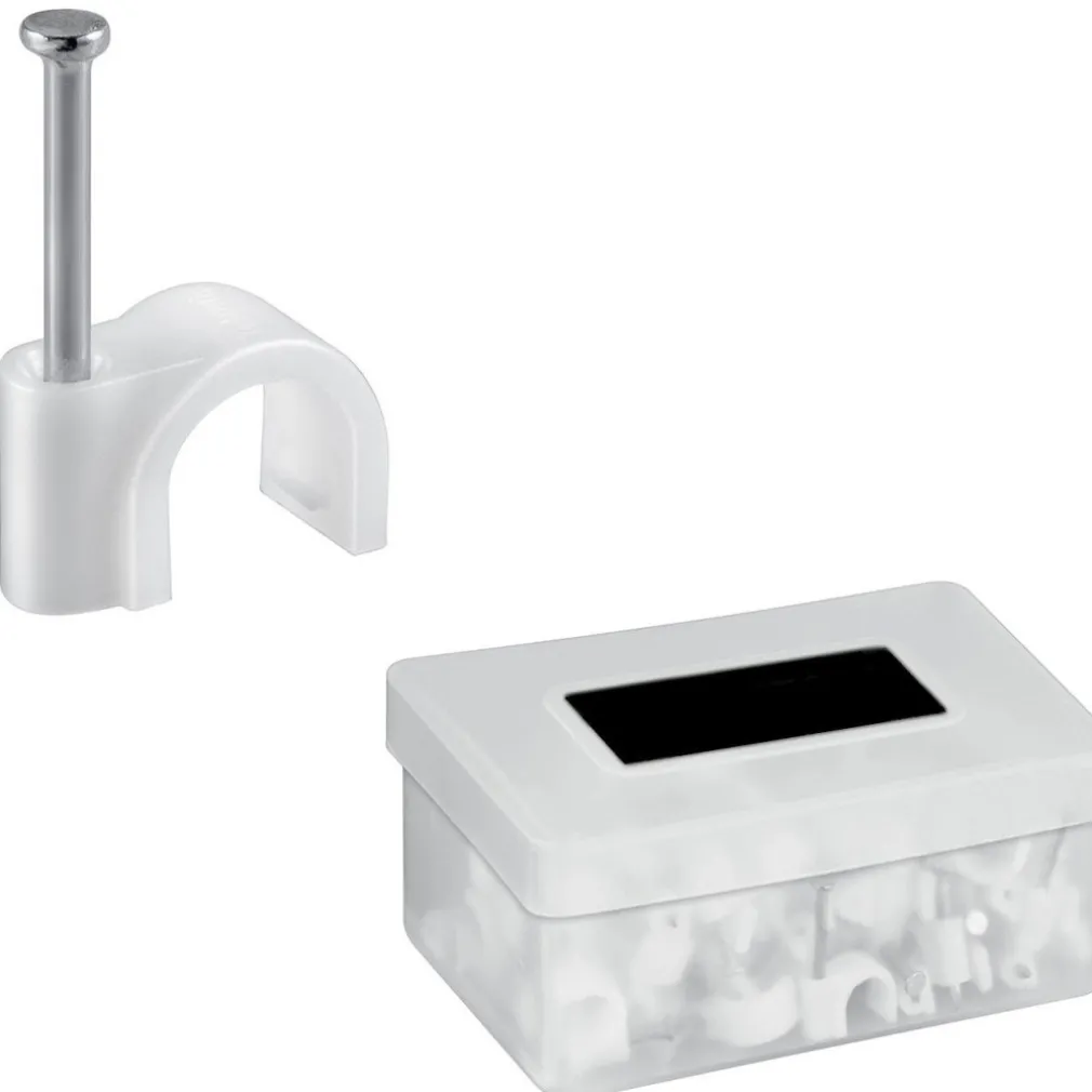 FERMACAVO FERMA CAVO GRAFFETTE GRAFFE DA 10MM CON CHIODO CAVI TONDO ELETTRICO