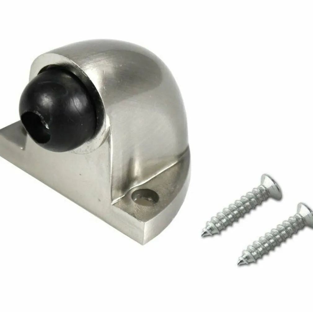 FERMAPORTA FERMA PORTA DA PAVIMENTO IN METALLO CON GOMMINO ANTIGRAFFIO ANTIURTO