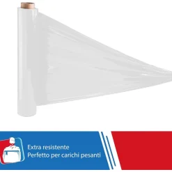 FILM ESTENSIBILE PELLICOLA BIANCA ROTOLO MANUALE PER IMBALLAGGI 160MX23MYX50CM
