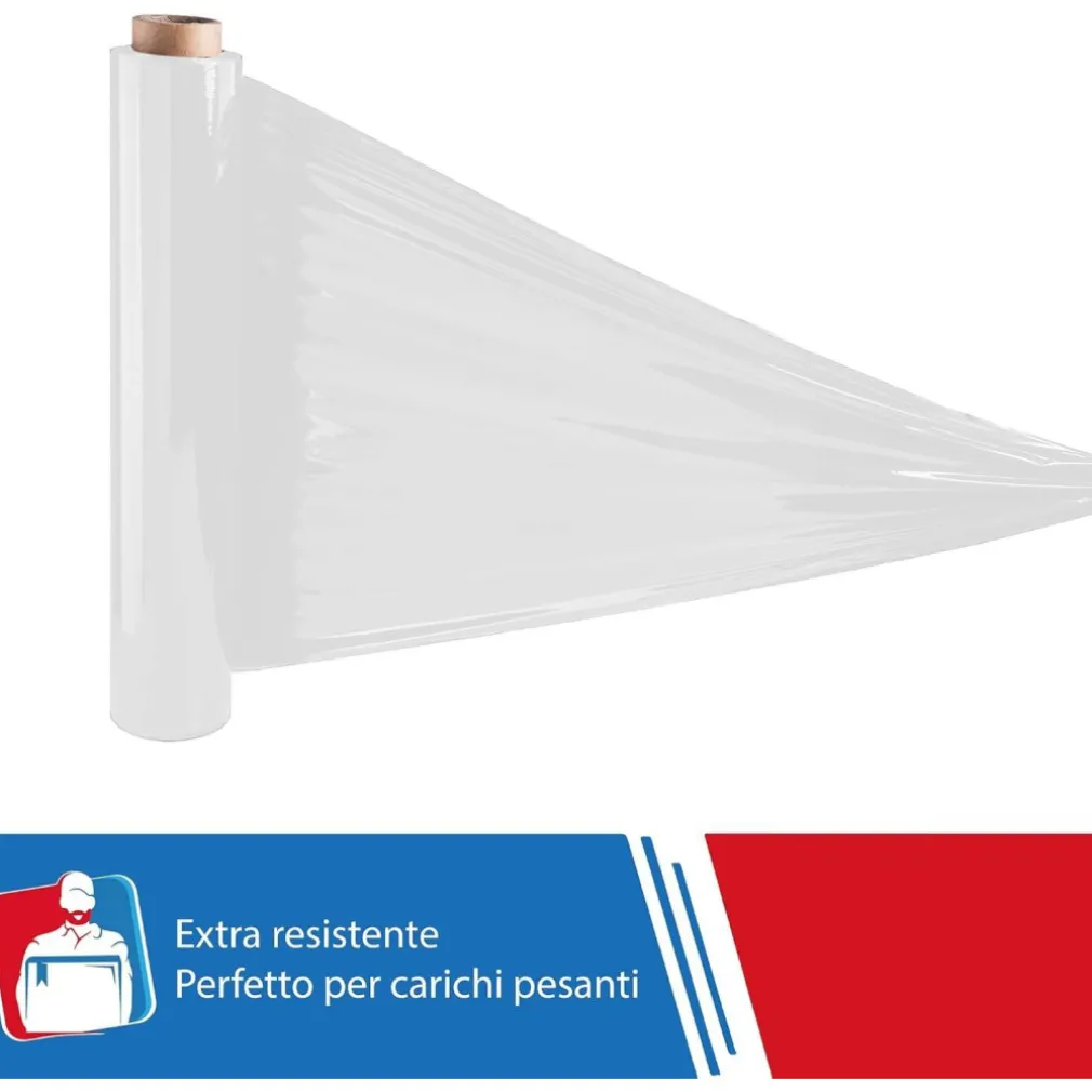 FILM ESTENSIBILE PELLICOLA BIANCA ROTOLO MANUALE PER IMBALLAGGI 160MX23MYX50CM