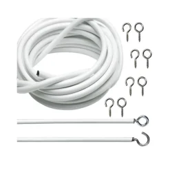 FILO PER TENDE DI TULLE LUNGHEZZA FINO A 4 METRI CON GANCI OCCHIELLI FINESTRA