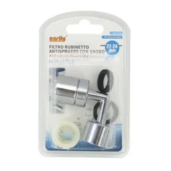 FILTRO ROMPIGETTO AERATORE RUBINETTO ANTISPRUZZO CON SNODO IN PLASTICA 22-24MM 87978