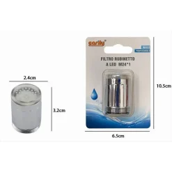 FILTRO RUBINETTO A LED M24*1 AERATORE ROMPIGETTO PER LAVELLO CUCINA BAGNO 69175