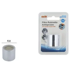 FILTRO RUBINETTO ANTISPRUZZO F22 IM OTTONE AERATORE ROMPIGETTO 2 MODALITÀ ACQUA 87195