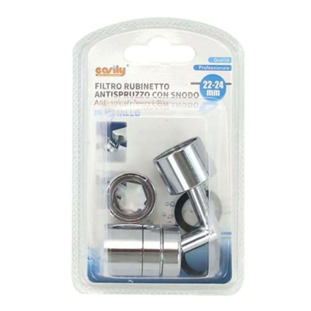 FILTRO RUBINETTO ANTISPRUZZO CON SNODO IN METALLO ROMPIGETTO AERATORE 22-24MM 87979