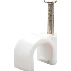 FISSACAVI CON CHIODO IN ACCIAIO DA 6 A 12 MM CONFEZIONE DA 100PZ COLORE BIANCO