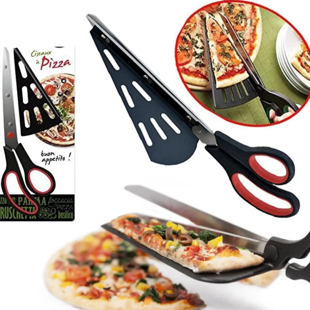 FORBICE TAGLIA PIZZA CON PALETTA REMOVIBILE MULTIFUNZIONE CON LAMA IN ACCIAIO