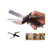 FORBICI COLTELLO E TAGLIERE DA CUCINA CLEVER CUTTER 2 IN 1 AFFETTA VERDURE CARNE