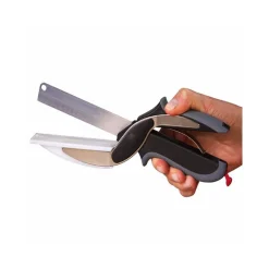 FORBICI COLTELLO E TAGLIERE DA CUCINA CLEVER CUTTER 2 IN 1 AFFETTA VERDURE CARNE