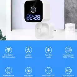 FOTOCAMERA HD 1080P WIFI SICUREZZA IP HOME CAM VISIONE NOTTURNA OROLOGIO Q-SX909