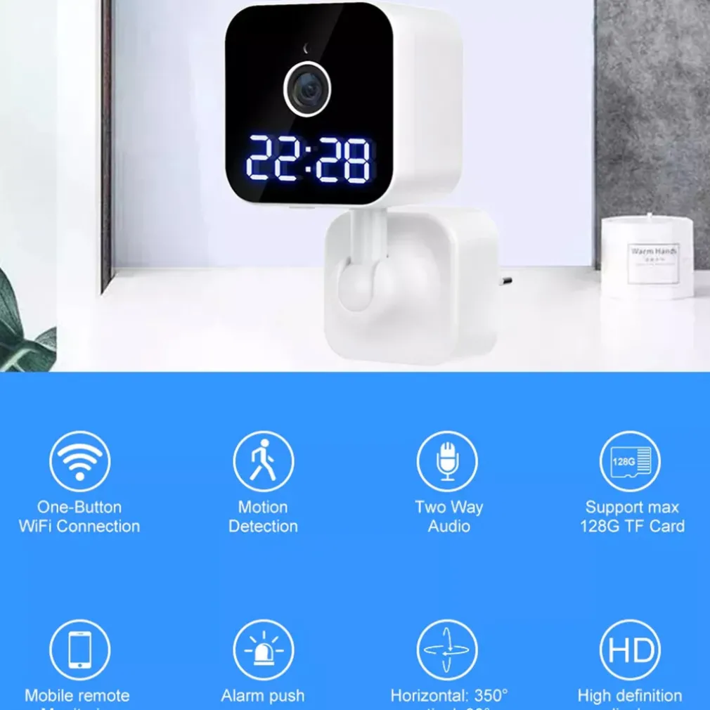 FOTOCAMERA HD 1080P WIFI SICUREZZA IP HOME CAM VISIONE NOTTURNA OROLOGIO Q-SX909