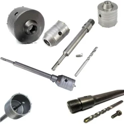 FRESA CAROTATRICE A TAZZA PER MURO DA 30MM A 130MM + ASTA DA 35 CM SDS PLUS