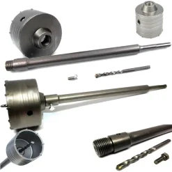 FRESA CAROTATRICE A TAZZA PER MURO DA 30MM A 130MM + ASTA DA 65 CM SDS PLUS