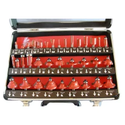 FRESE LEGNO PER PANTOGRAFO 6mm SET KIT 35 PEZZI IN VALIGETTA DI ALLUMINIO