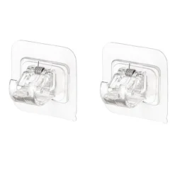 GANCI TRASPARENTI 2PZ SENZA FORARE PVC AUTOADESIVE PER TENDE PORTASCIUGAMANI SOSPESI