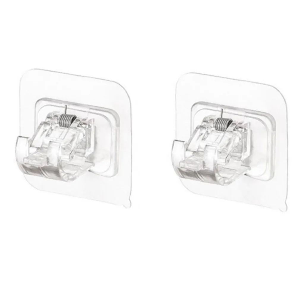 GANCI TRASPARENTI 2PZ SENZA FORARE PVC AUTOADESIVE PER TENDE PORTASCIUGAMANI SOSPESI