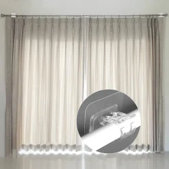 GANCI TRASPARENTI 2PZ SENZA FORARE PVC AUTOADESIVE PER TENDE PORTASCIUGAMANI SOSPESI