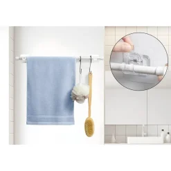 GANCI TRASPARENTI 2PZ SENZA FORARE PVC AUTOADESIVE PER TENDE PORTASCIUGAMANI SOSPESI